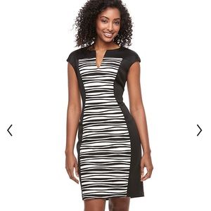 Colorblock Sheath Sleeveless Dress